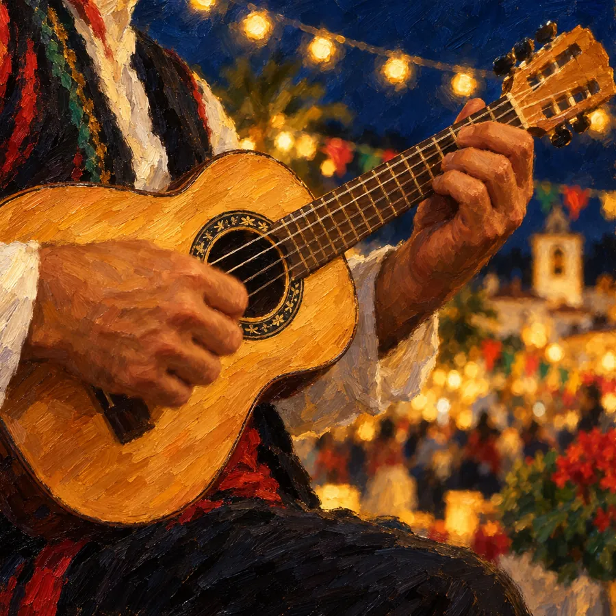 Hands playing a braguinha