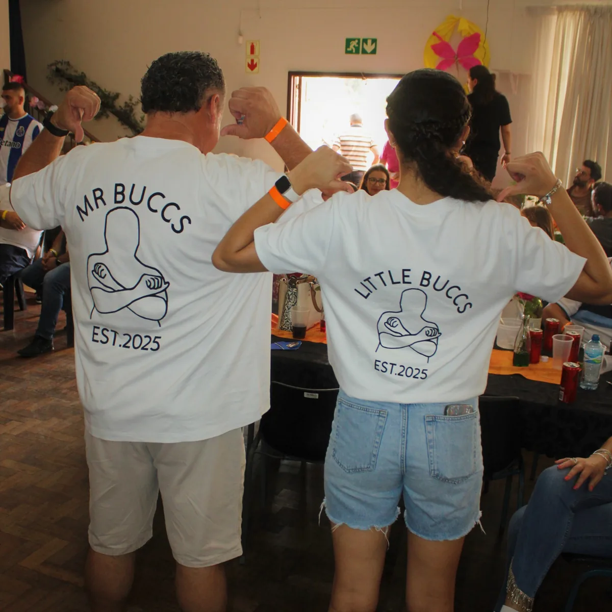 "Mr Buccs and Little Buccs from behind