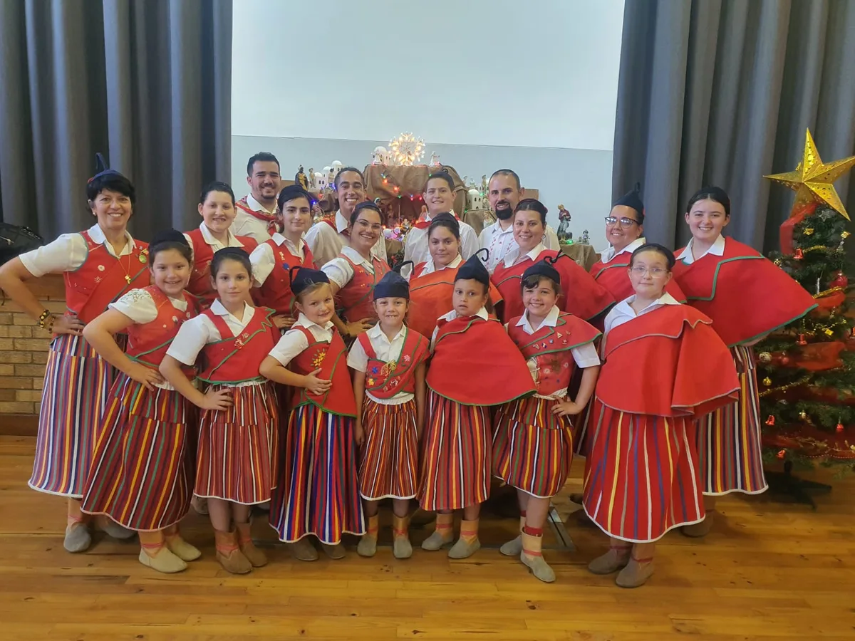 The Portuguese Folk Dancing Group of Cape Town in traditional Madeiran dress from Camacha